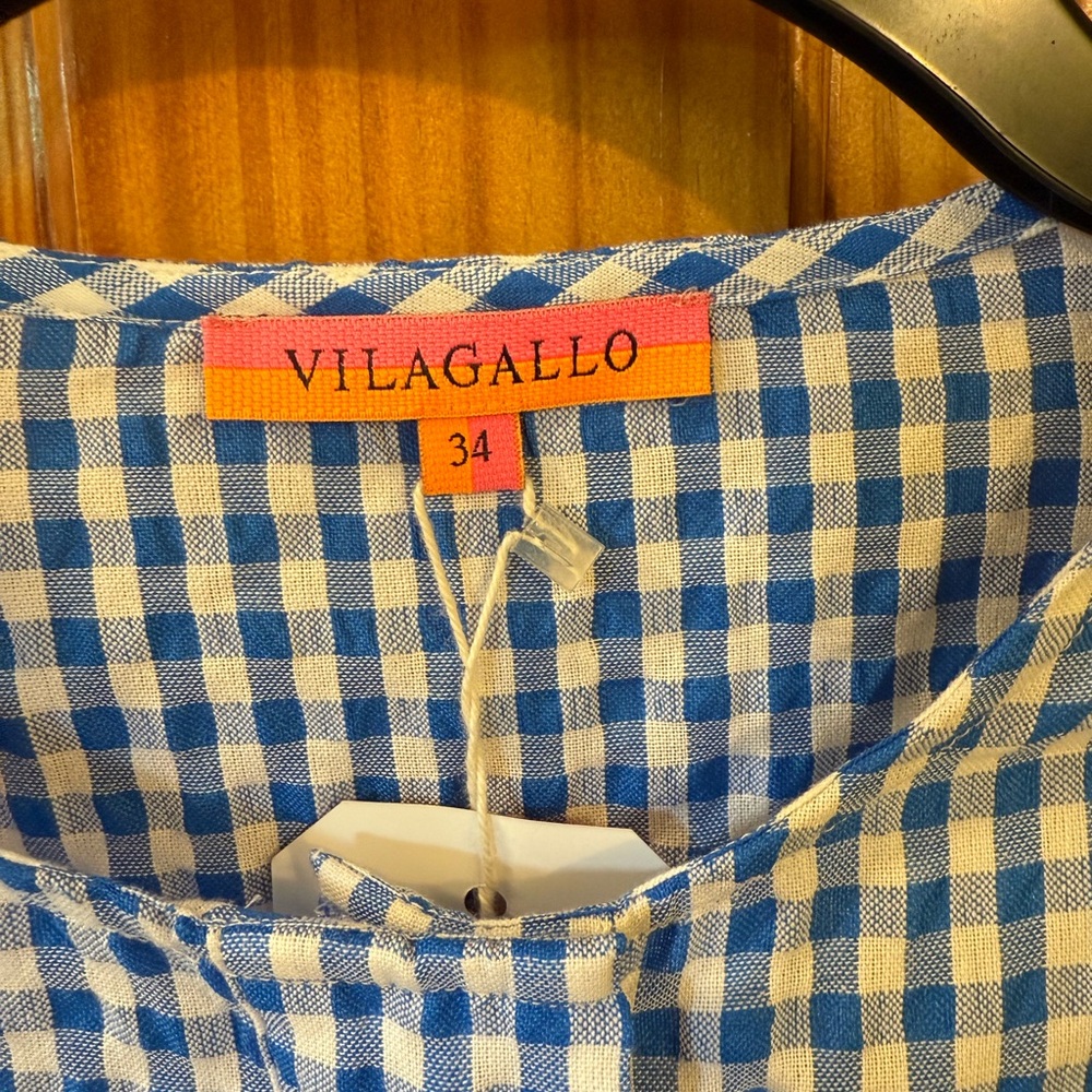 Vilagallo Palm Trees Gingham Resortwear Dress - Picture 5 of 8
